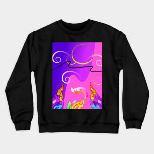 line Thai pattern and brush style Crewneck Sweatshirt